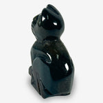 Hand-Carved Sea Jasper Cat Gemstone Animal Carving