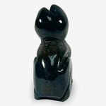Hand-Carved Sea Jasper Cat Gemstone Animal Carving