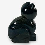 Hand-Carved Sea Jasper Cat Gemstone Animal Carving
