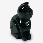 Hand-Carved Sea Jasper Cat Gemstone Animal Carving