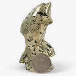 Hand-Carved Pyrite Dolphin Gemstone Animal Carving