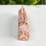 Hand-Carved Rhodochrosite Iguana Gemstone Animal Carving