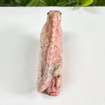 Hand-Carved Rhodochrosite Iguana Gemstone Animal Carving