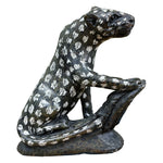 Hand-Carved Serpentine Leopard Gemstone Animal Figurine