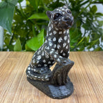 Hand-Carved Serpentine Leopard Gemstone Animal Figurine
