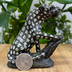 Hand-Carved Serpentine Leopard Gemstone Animal Figurine