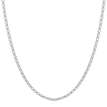 Italian 925 Sterling Silver Rolo Sturdy Chain Necklace - Gem Avenue