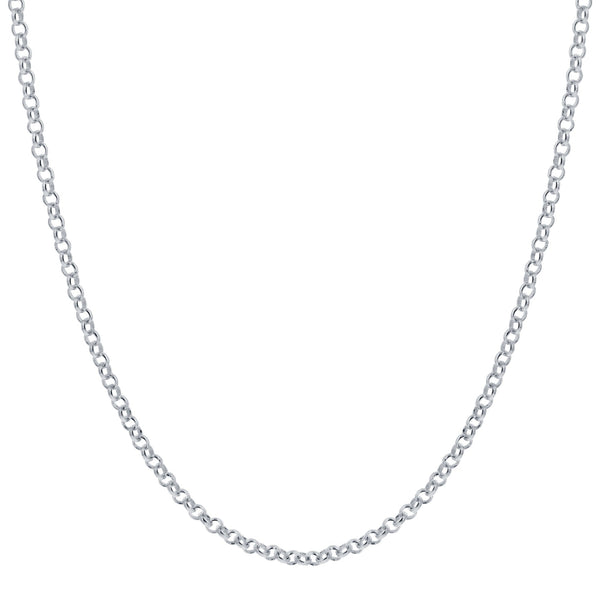 Italian 925 Sterling Silver Rolo Sturdy Chain Necklace - Gem Avenue