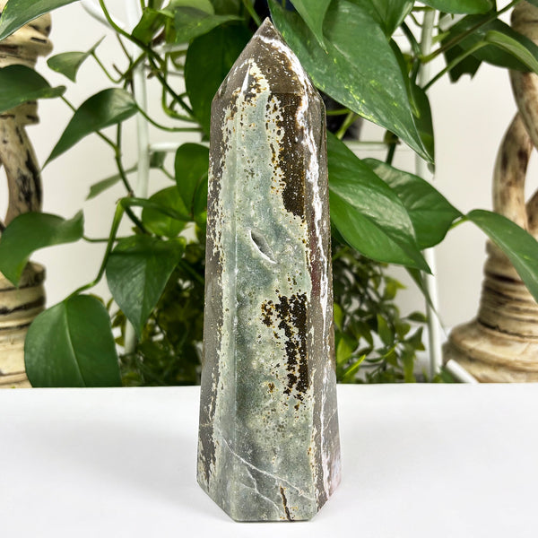 Sea Jasper Obelisk Tower Point -Gem Avenue Wholesale