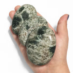 ONE Piece of Natural Serpentine Oval Palm Stone
