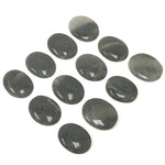 Hand Carved Gray Quartz Worry Stones with Thumb Indent