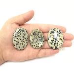 Hand Carved Dalmatian Jasper Worry Stones with Thumb Indent