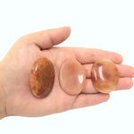 Hand Carved Orange Aventurine Worry Stones with Thumb Indent