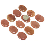 Hand Carved Orange Aventurine Worry Stones with Thumb Indent