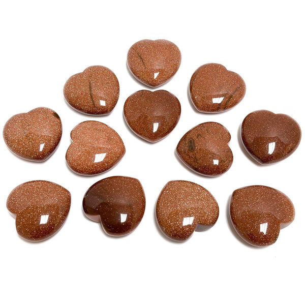 Natural Goldstone Love Heart Crystal Gemstone - Gem Avenue