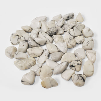 Natural White Howlite Tumbled Stone Gemstone Crystals- Wholesale - Gem Avenue