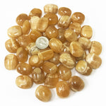 Natural Honey Calcite Tumbled Stone Gemstones - 1 lb