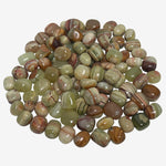 Natural Green Onyx Tumbled Stone Gemstones - 1 lb