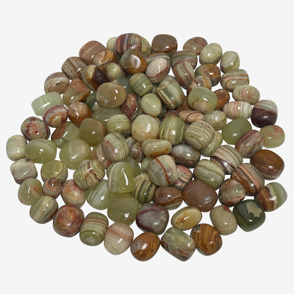 Natural Green Onyx Tumbled Stone Gemstone Crystals- Wholesale - Gem Avenue