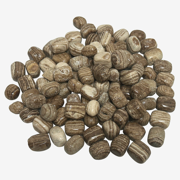 Natural Banded Chocolate Calcite Tumbled Stone Gemstone Crystals - Wholesale - Gem Avenue