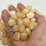 Natural Mango Calcite Tumbled Stone Gemstones - 1 lb
