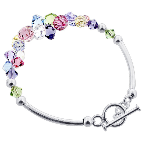 .925 Sterling Silver 7.5 Inch Bracelet with Austrian Crystals Elegant, Hypoallergenic, and Handcrafted Jewelry Gift for Women, Perfect for Any Occasion