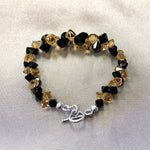 .925 Sterling Silver 7.5-Inch Bracelet with Cluster Bicone Austrian Crystals Elegant Women’s Jewelry