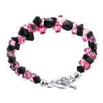 .925 Sterling Silver 7.5-Inch Bracelet with Cluster Bicone Austrian Crystals Elegant Women’s Jewelry