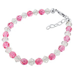 Sterling Silver Bracelet with Austrian Crystals Adjustable 7 to 8 Inch