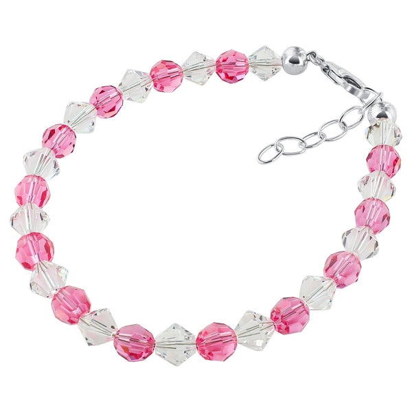 Sterling Silver Bracelet with Austrian Crystals Adjustable 7 to 8 Inch