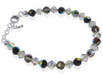 Sterling Silver Bracelet with Austrian Crystals Adjustable 7 to 8 Inch