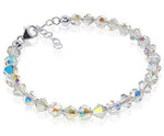 Sterling Silver Bracelet with Austrian Crystals Adjustable 7 to 8 Inch
