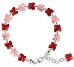 Adjustable .925 Silver Bracelet with Butterfly Austrian Crystals