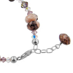 Austrian Crystals with Beads 7 to 9 inch Long Adjustable Sterling Silver Bracelet