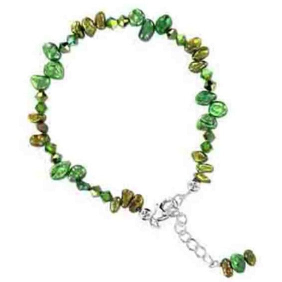 Pearl with Austrian Crystals 7 to 8.5 inch Sterling Silver Bracelet - Gem Avenue
