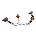 Abalone with Austrian Crystals 7 to 9 inch Long 925 Sterling Silver Bracelet