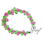 .925 Sterling Silver 7.5-Inch Bracelet with Cluster Bicone Austrian Crystals Elegant Women’s Jewelry