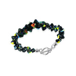 .925 Sterling Silver 7.5-Inch Bracelet with Cluster Bicone Austrian Crystals Elegant Women’s Jewelry