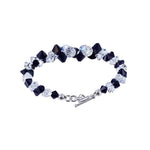 .925 Sterling Silver 7.5-Inch Bracelet with Cluster Bicone Austrian Crystals Elegant Women’s Jewelry