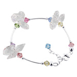 Sterling Silver 6.5 Inch Bracelet with Multicolor Austrian Crystals