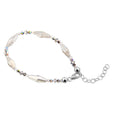 .925 Silver 7 Inch Bracelet with Large & Small Bicone Austrian Crystals