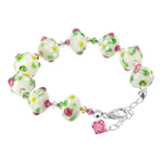 Blown Glass with Multicolor Austrian Crystals 925 Silver 8 to 9