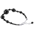 .925 Silver 7 to 8.5 inch Adjustable Bracelet with Round Austrian Crystals