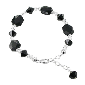 Sterling Silver 925 Adjustable Bracelet with Bicone Austrian Crystals Sparkling, Durable, and Elegant Design for Women’s Fashion or Gifting