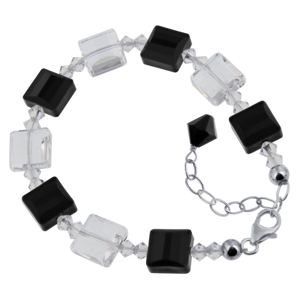.925 Sterling Silver Adjustable Bracelet with Multi Austrian Crystals Sparkling, Durable & Elegant Women’s Jewelry for Everyday Wear
