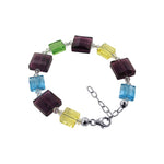 .925 Sterling Silver Adjustable Bracelet with Multi Austrian Crystals Sparkling, Durable & Elegant Women’s Jewelry for Everyday Wear