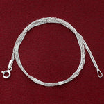 Italian 925 Sterling Silver Winding 2mm Singapore Chain Necklace