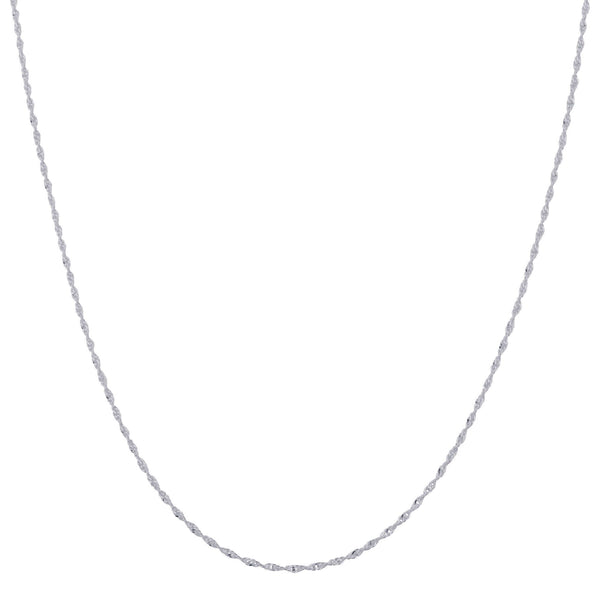 Italian 925 Sterling Silver Winding Singapore Chain Necklace - Gem Avenue