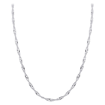 Italian 925 Sterling Silver Winding 3mm Singapore Chain Necklace