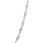 Italian 925 Sterling Silver Winding 3mm Singapore Chain Necklace
